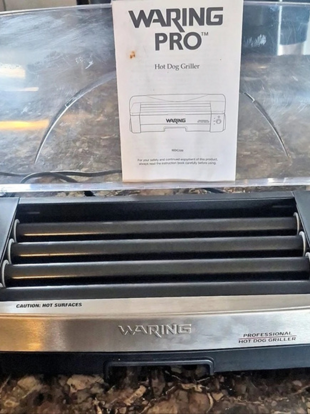 Waring HDC100 Professional Hot Dog Griller Black & Silver